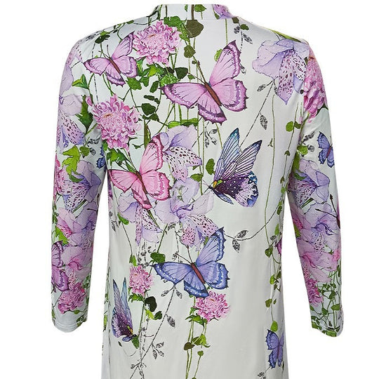 Damen Freizeitshemd mit floralem Design und langen Ärmeln R&B