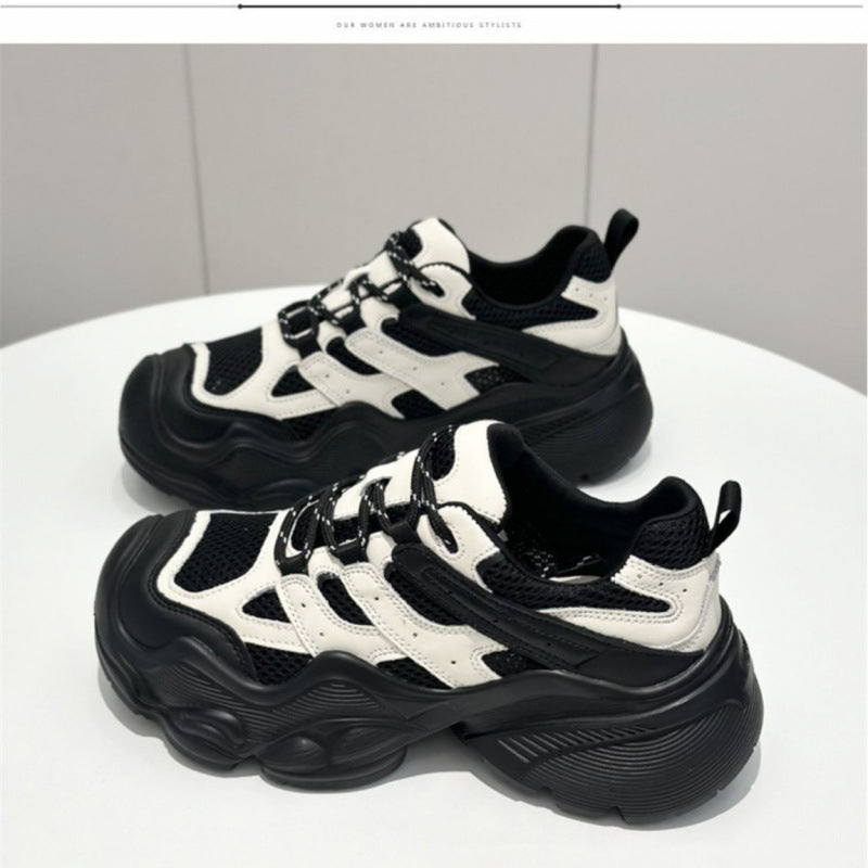 Damen Sportliche Chunky Sneakers mit atmungsaktivem Mesh-Obermaterial und robustem Profil R&B