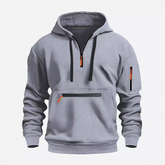Herren modischer Kapuzenpullover mit praktischen Reißverschluss-Taschen R&B