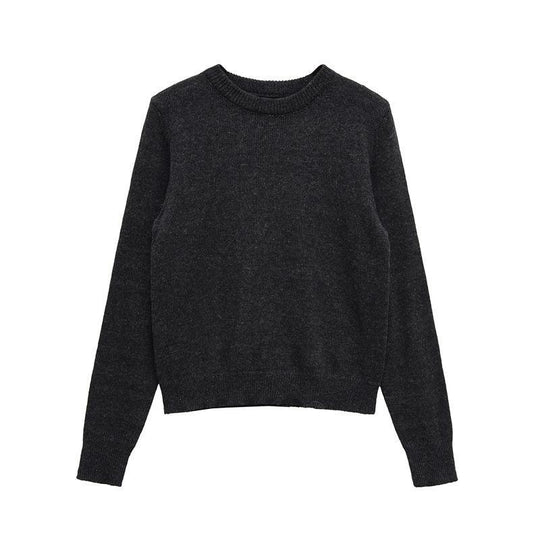 Damen gemütlicher Rundhals-Pullover aus hochwertiger Baumwolle R&B
