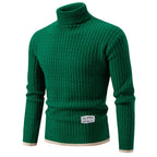 Herren Strickpullover mit hochabschließendem Kragen und strukturiertem Muster R&B