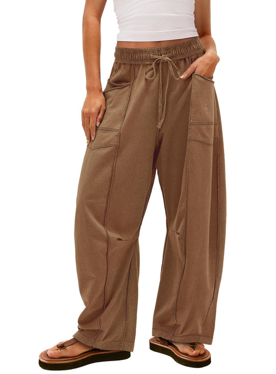 Damen Gemütliche und lässige Freizeithose mit großen Taschen R&B