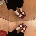 Damen Mary Jane Schuhe mit schicker Schnalle und glänzendem Finish R&B