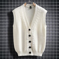 Damen ärmellose Strickjacke mit strukturiertem Zopfmuster R&B