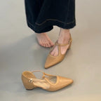 Damen elegante Slingback-Pumps aus hochwertigem Leder mit modischem Design R&B