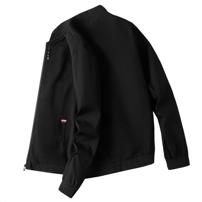 Herren modische Freizeitjacke mit hohem Kragen und seitlichem Reißverschluss R&B