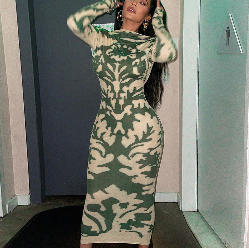 Damen Wickelkleid mit tiefem Rückenausschnitt und floralen Motiven R&B