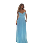 Damen Maxikleid mit strapazierfähigem Oberteil und eleganten Falten R&B