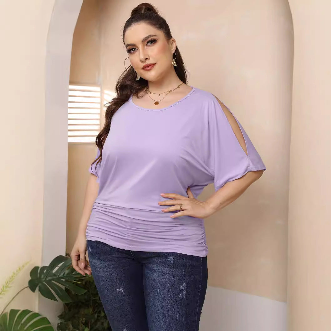 Damen legere Bluse mit Faltenwurf R&B