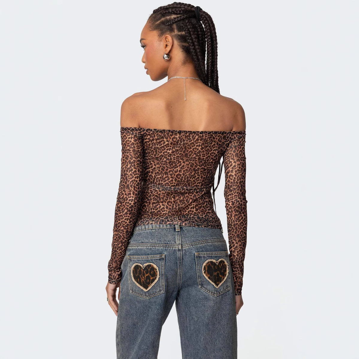 Damen Weite Jeans mit hohem Bund und lässigem Schnitt R&B