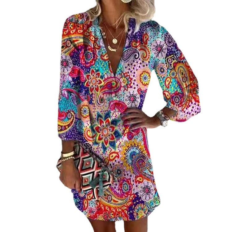 Damen Freizeitkleid im verspielten Paisley-Design R&B