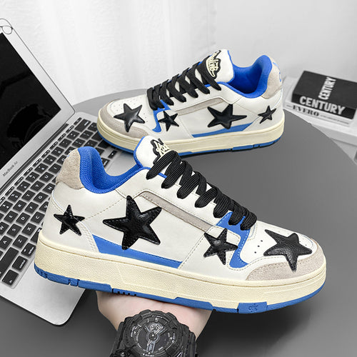 Damen modische Sneakers mit auffälligem Sternen-Design und gepolsterter Sohle R&B