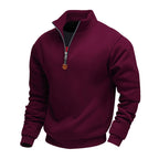 Herren sportlicher Pullover mit halbem Reißverschluss und modischem Stehkragen R&B
