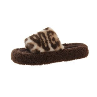 Damen Flauschige Hausschuhe mit tierischem Muster R&B