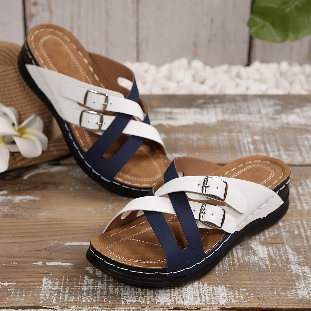Damen komfortable Clogs mit dekorativen Schnallen R&B