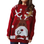 Damen Kuscheliger Weihnachts-Pullover mit lustigem Rentier-Motiv R&B