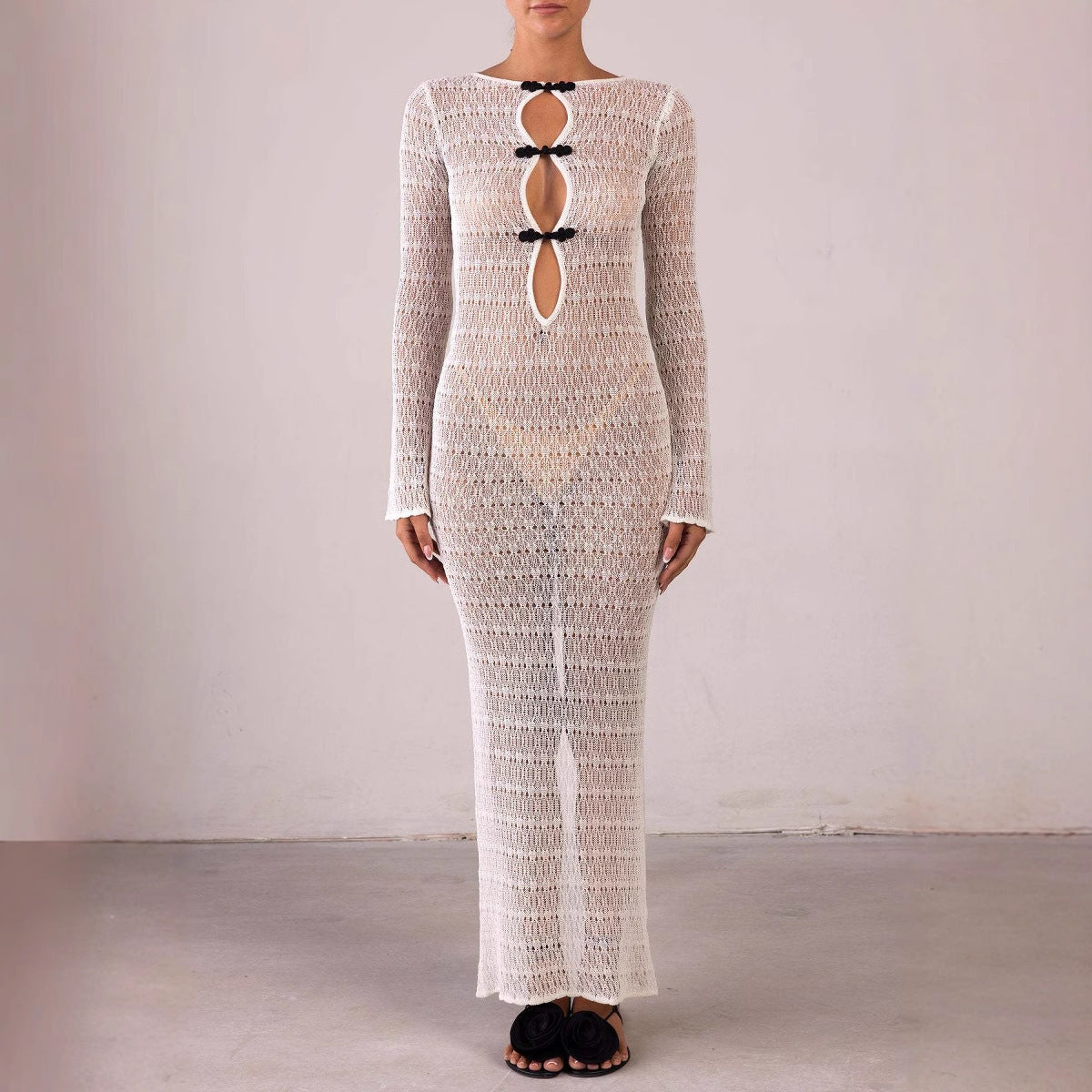 Damen Strickkleid mit innovativen Cut-Outs R&B