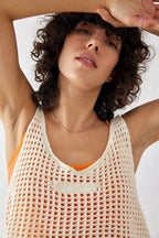 Damen luftiges Netz-Crop-Top R&B