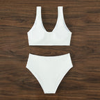Damen Hochtailliertes Bikiniset mit eleganter Struktur R&B