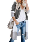 Damen Langer Strickcardigan mit grafischem Muster R&B