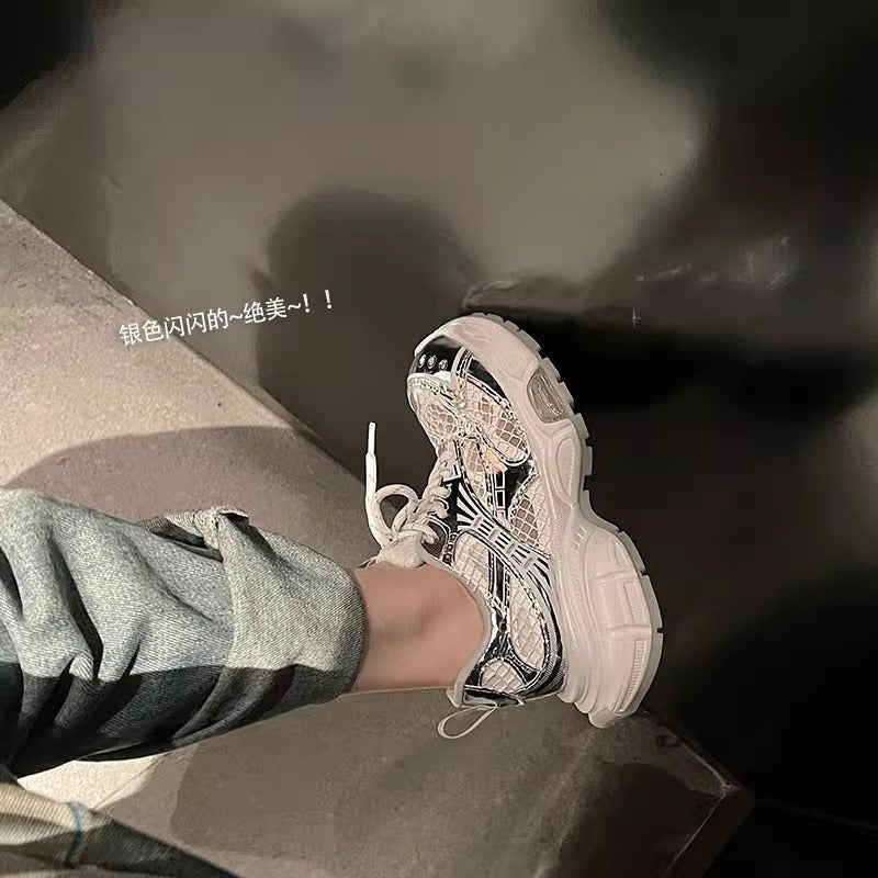 Damen modische Sneaker mit atmungsaktiver Oberflächenstruktur und dämpfender Sohle R&B