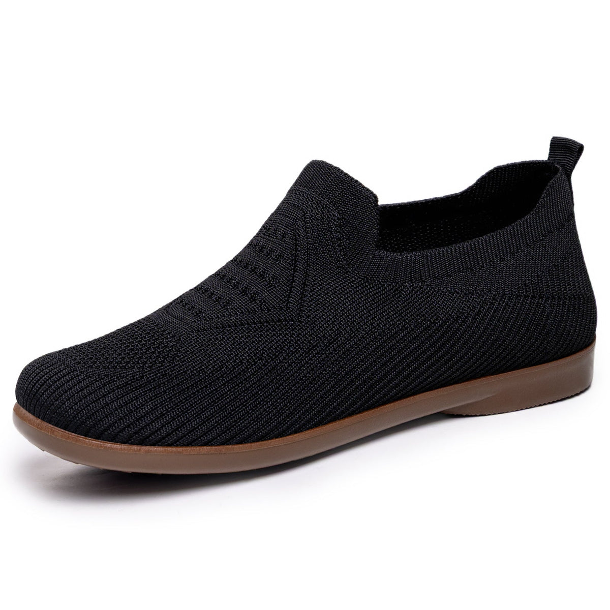 Damen nan gestrickter Komfort-Slip-On Halbschuh mit sockenähnlichem Schaft, gepolstertem Memory-Fußbett und flexibler Leichtlaufsohle R&B
