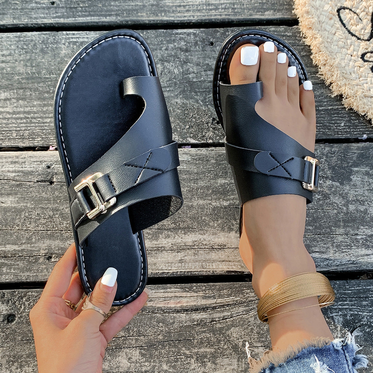 Damen Elegante und komfortable Freizeit-Sandalen mit Verzierung R&B