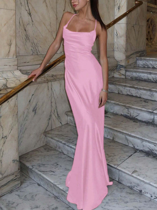 Damen Figurbetontes Maxikleid mit raffiniertem Cross-Back Design R&B