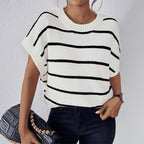 Damen Oversized Strickoberteil mit Streifenmuster R&B