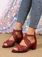 Damen Elegante Sandalen mit glamourösem Strassdetail und modischem Riemendesign R&B