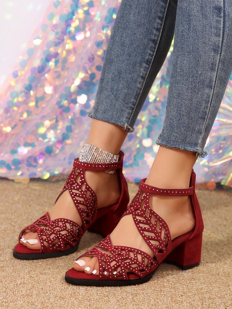 Damen Elegante Sandalen mit glamourösem Strassdetail und modischem Riemendesign R&B