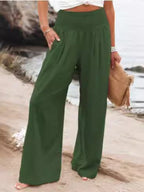 Damen Weit geschnittene Sommerhose mit elastischem Bund und luftiger Passform R&B