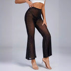 Damen Transparentes Flared-Hosenträger-Set mit Glitzer-Akzenten R&B