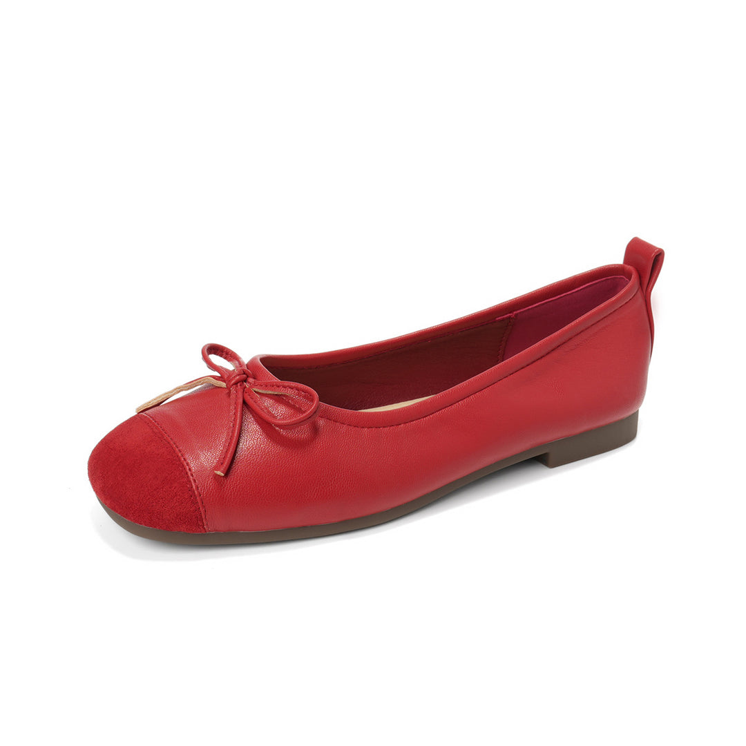 Damen Ballerinas mit elegantem Schleifenakzent aus hochwertigem Leder R&B