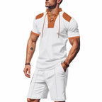 Herren lässiges Sport-Set mit dezenten Kontrastdetails und funktionalem Kragen