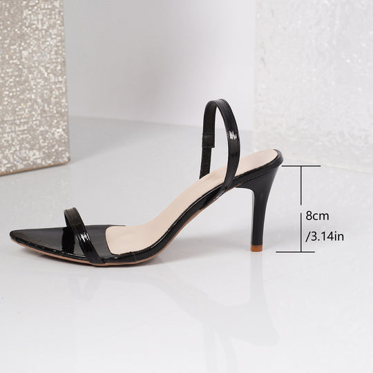 Damen Elegante Slingback Sandalen mit transparentem Mittelteil und modischem Absatz R&B