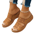 Damen elegante und luftige Sandalen mit floralem Riemendesign R&B