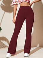 Damen Bootcut-Leggings mit hohem Bund und strukturiertem Design R&B