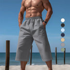 Herren nan lässige knielange Bermuda-Shorts mit elastischem Bund und Tunnelzug R&B