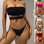 Damen Bikini-Set mit raffiniertem Bandeau-Oberteil und verführerischem Cut-Out R&B