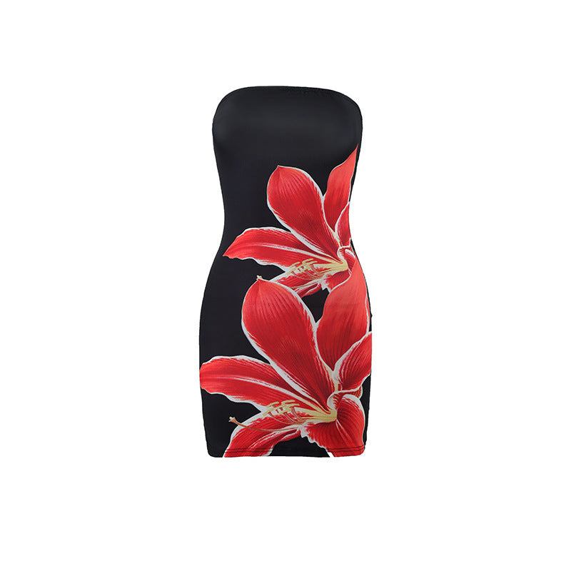 Damen Minikleid mit floralem Print und figurbetontem Schnitt R&B