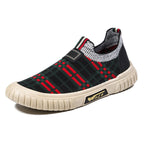 Damen Slip-On Freizeitschuhe mit elastischem Obermaterial und modischem Karomuster R&B
