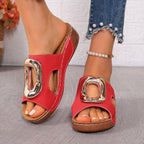 Damen bequeme Pantoletten mit elegantem Schmuckdetail R&B