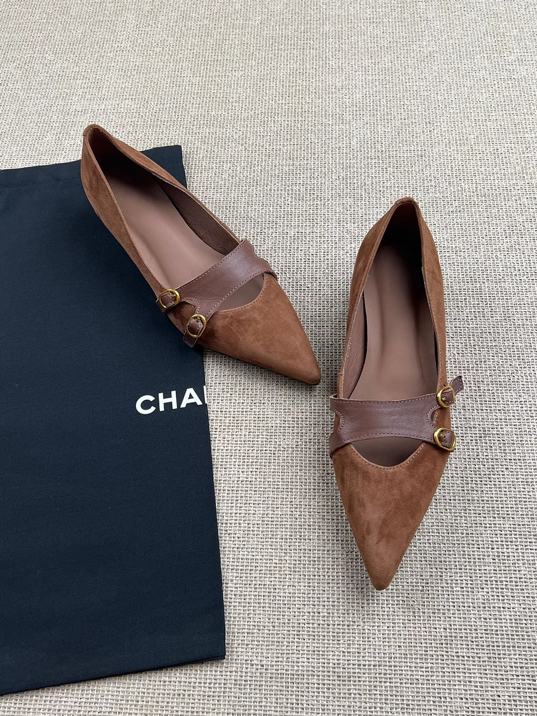 Damen Slingback-Ballerinas mit dekorativer Schnallenakzent und eleganter Lederoberfläche R&B