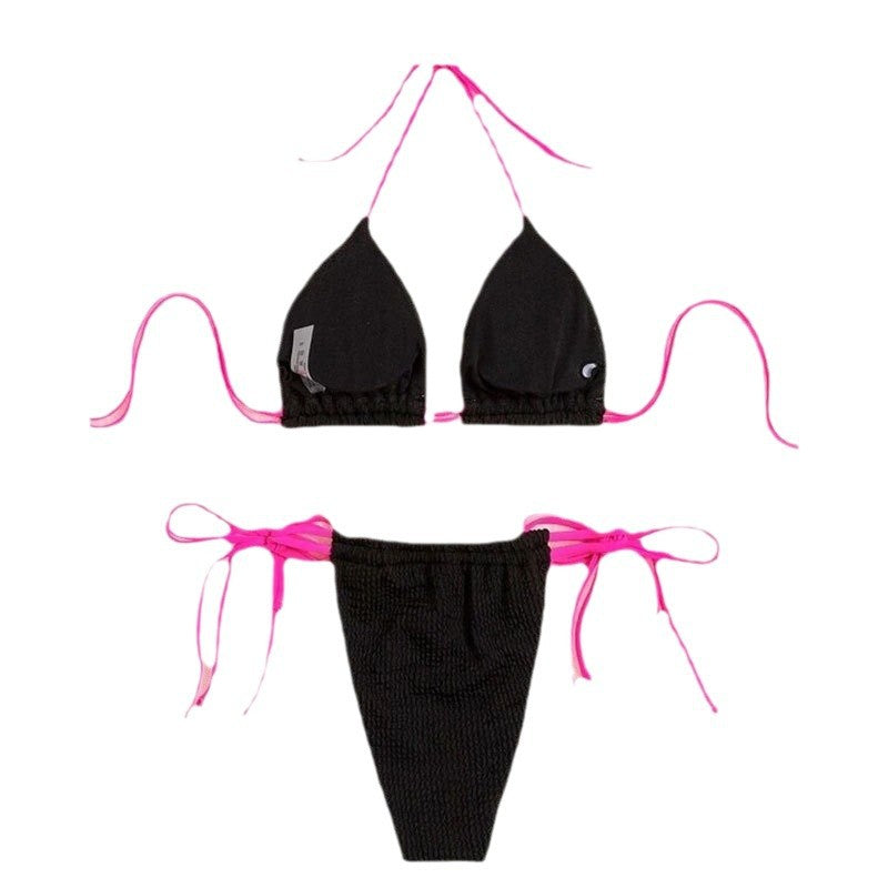 Damen Triangel-Bikini Set mit hohem Beinausschnitt und verstellbaren Bändern R&B