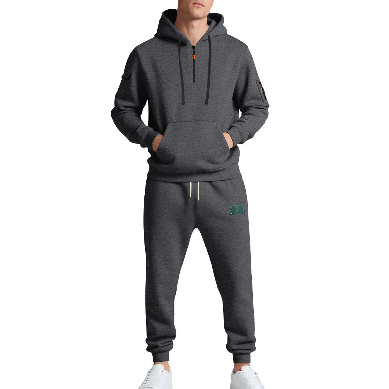 Herren Sportliches Hoodie- und Jogginganzug-Set mit atmungsaktiven Eigenschaften und praktischen Taschen R&B