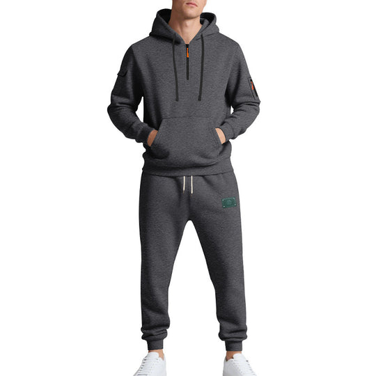 Herren Sportliches Hoodie- und Jogginganzug-Set mit atmungsaktiven Eigenschaften und praktischen Taschen R&B