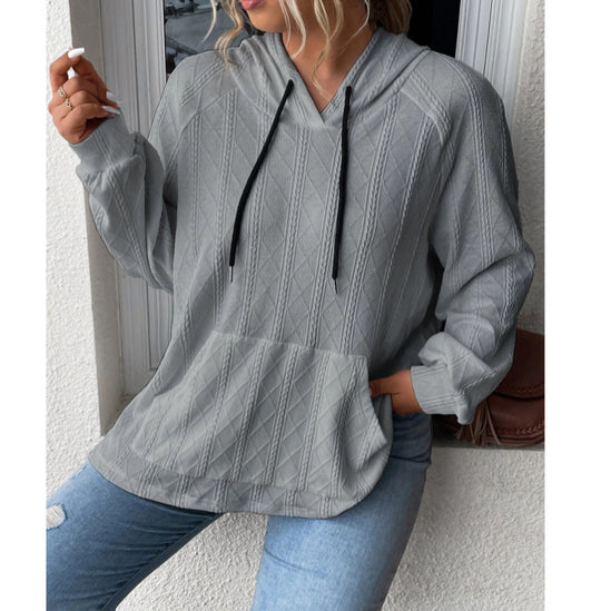 Damen Relaxed Fit Kapuzenpullover mit strukturiertem Design R&B