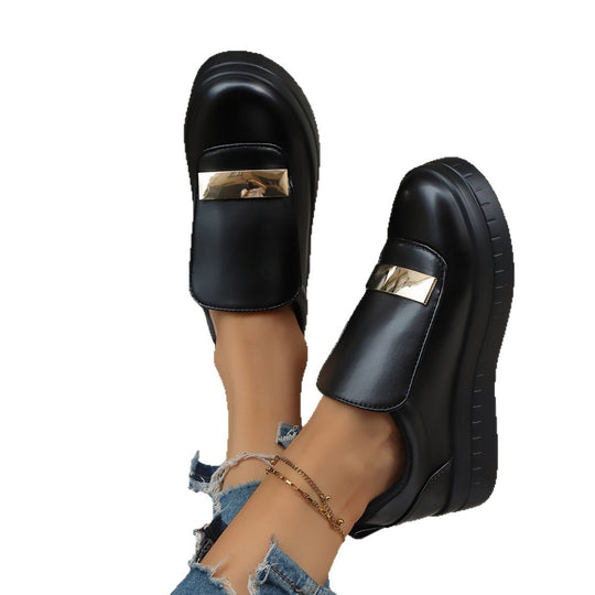 Damen modische Slip-On Sneakers mit auffälligem Verschluss R&B