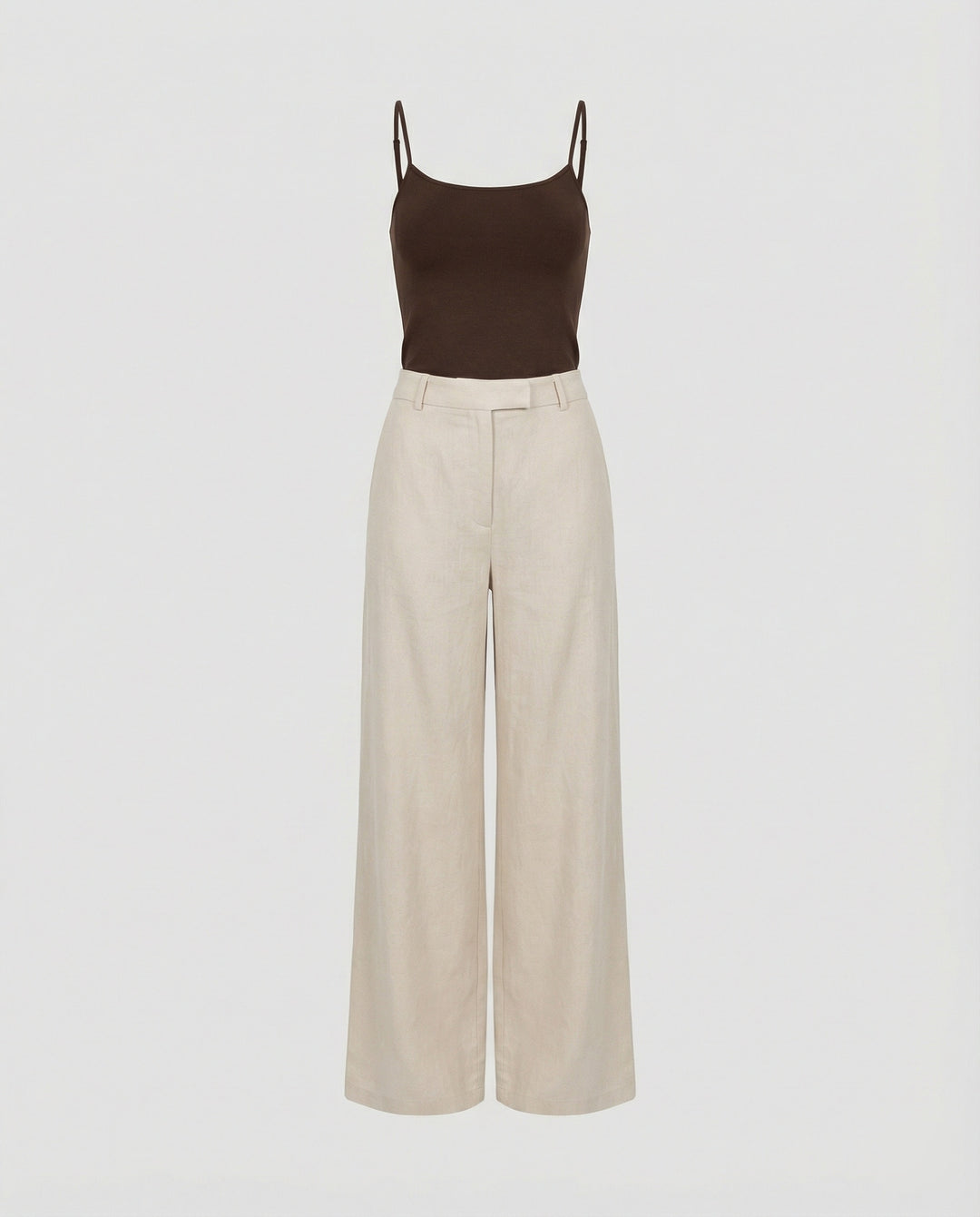 Leichte Leinenhose Weites Bein Plissee Sommerhose Damen Casual